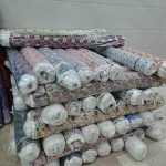 تصویر تیکه پارچه مخمل چاپدار