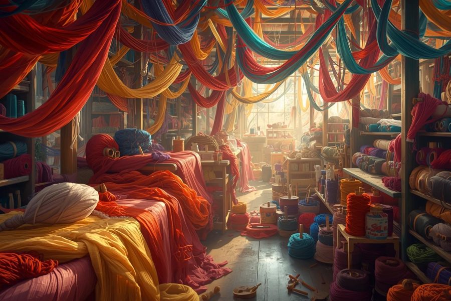 تصویر رنگرزی نخ در گذشته